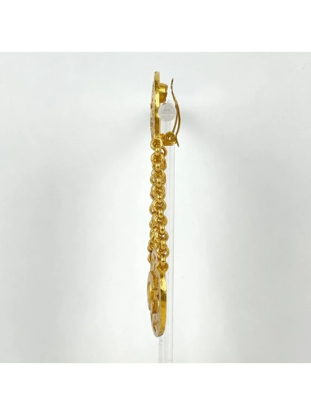 Chanel Earrings CC Logo Gold Plated